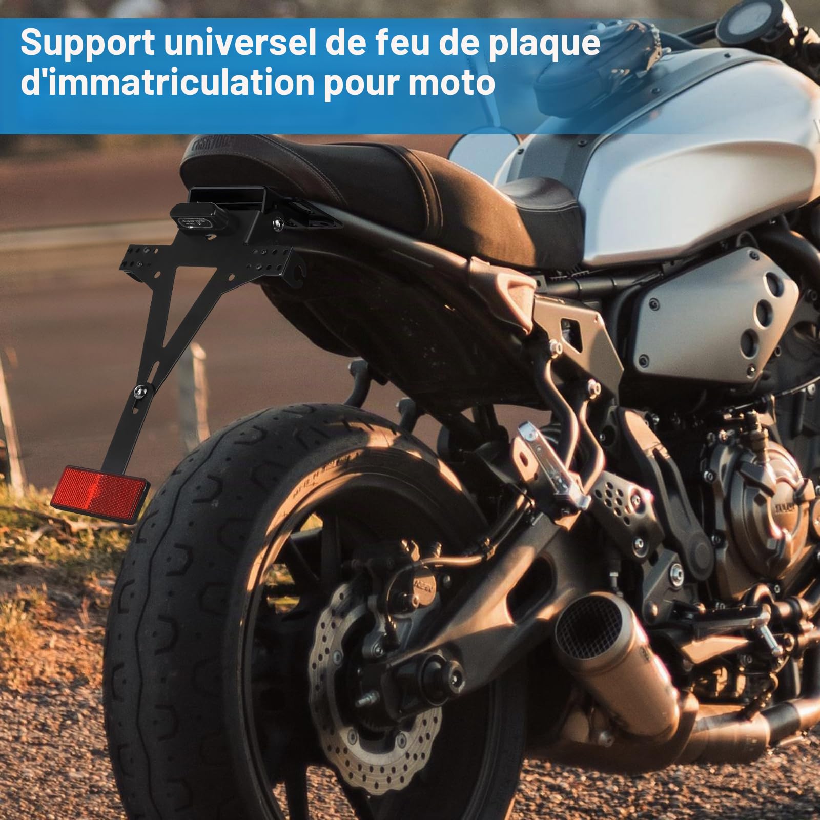 DBREAKS Support De Plaque D'immatriculation Moto Réglable, Support Arrière pour Moto, Support D'éliminateur D'aile, Support de Plaque Moto, Compatible avec Les Modèles de Motos Les Plus Populaires