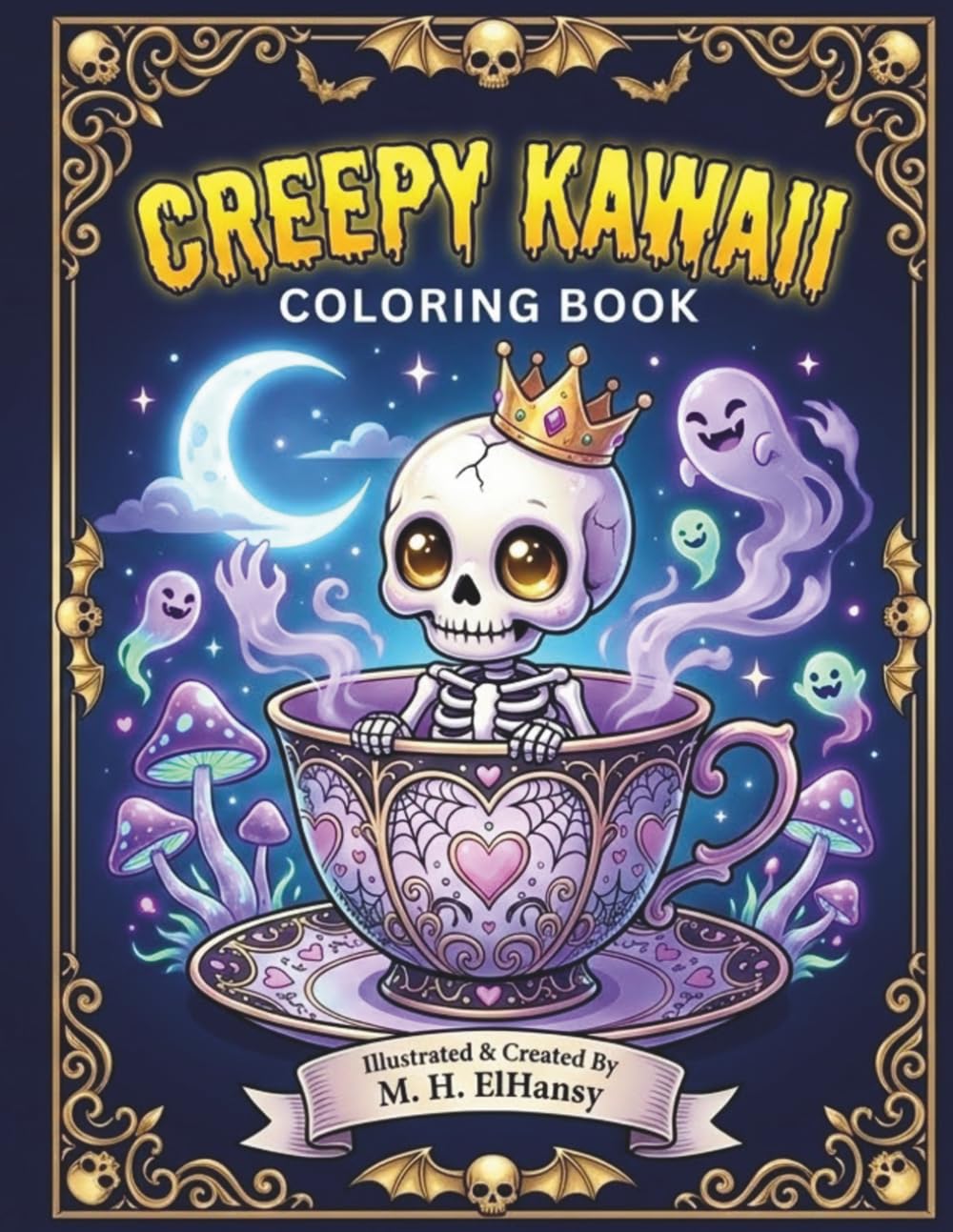 Creepy Kawaii Coloring Book: 33 Adorable & Spooky Illustrations for Kids and Adults