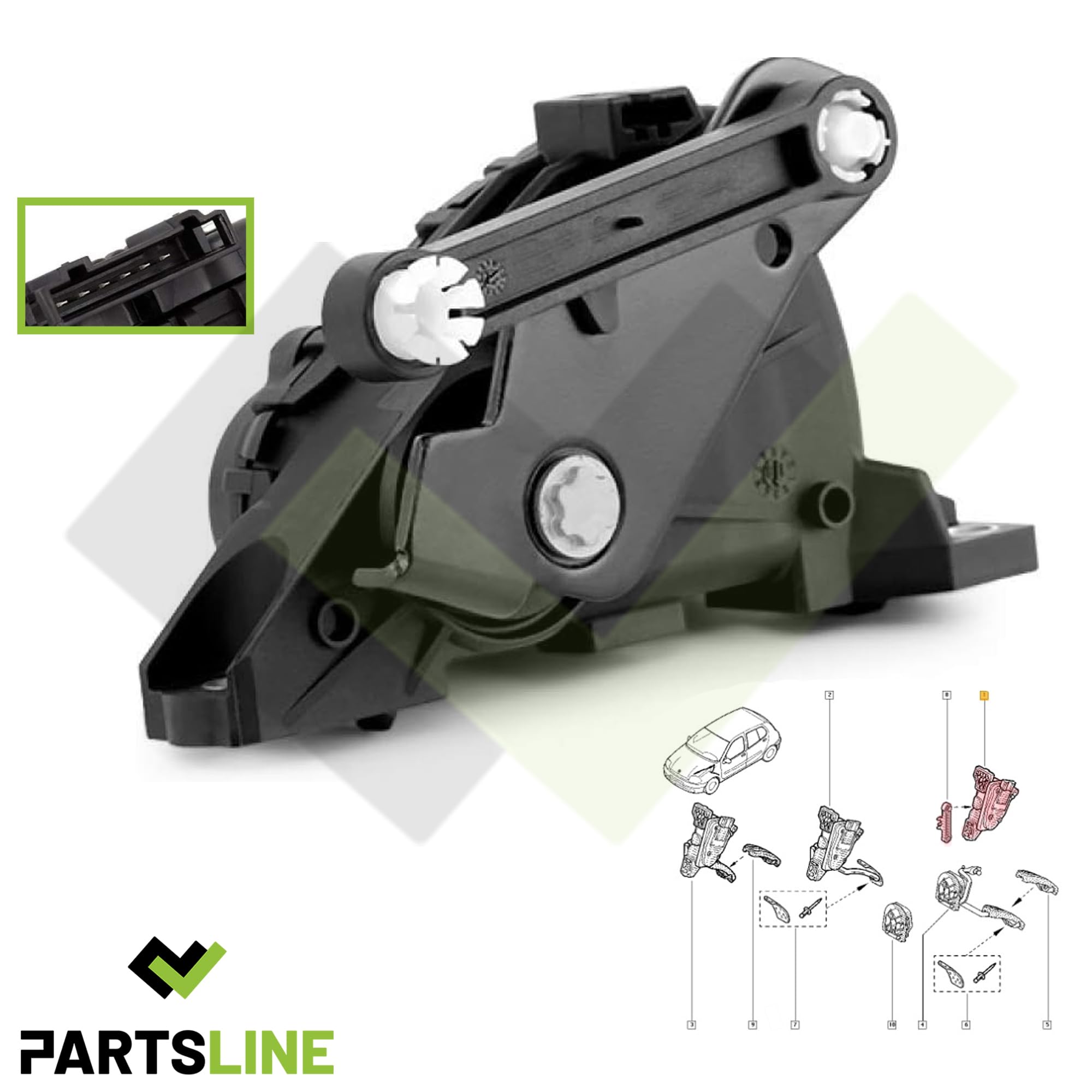 Partsline Capteur de Position Potentiomètre de Pédale d'Accélérateur compatible avec Clio II, Kangoo, Thalia II - Réf 8200089851 8200699691