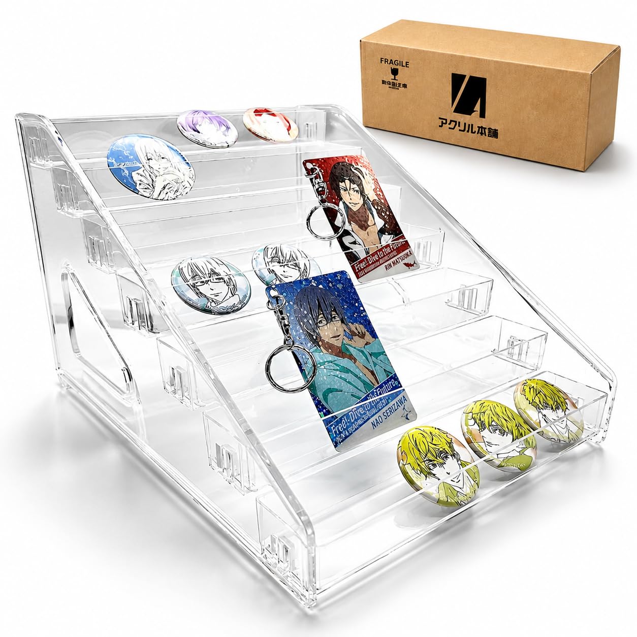 Amazon｜アクリル本舗 缶バッジ ディスプレイスタンド 棚 収納