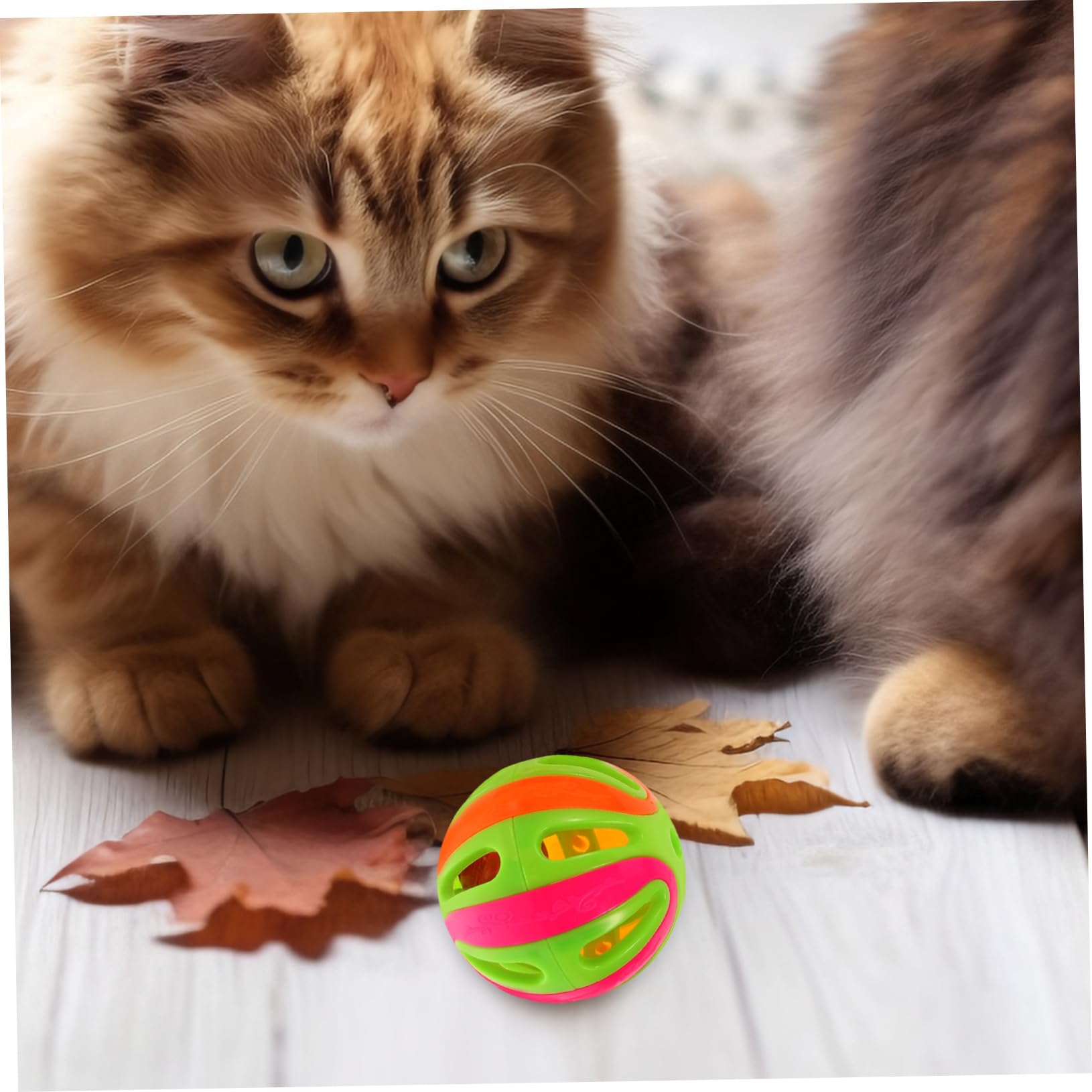 VANZACK 30stücke Bunte Katzen-spielzeugbälle Kürbisform Mit Glocken Lustige Und Praktische Teaser-bälle Für Katzen Spiel Und Bewegung Farben Zufällig