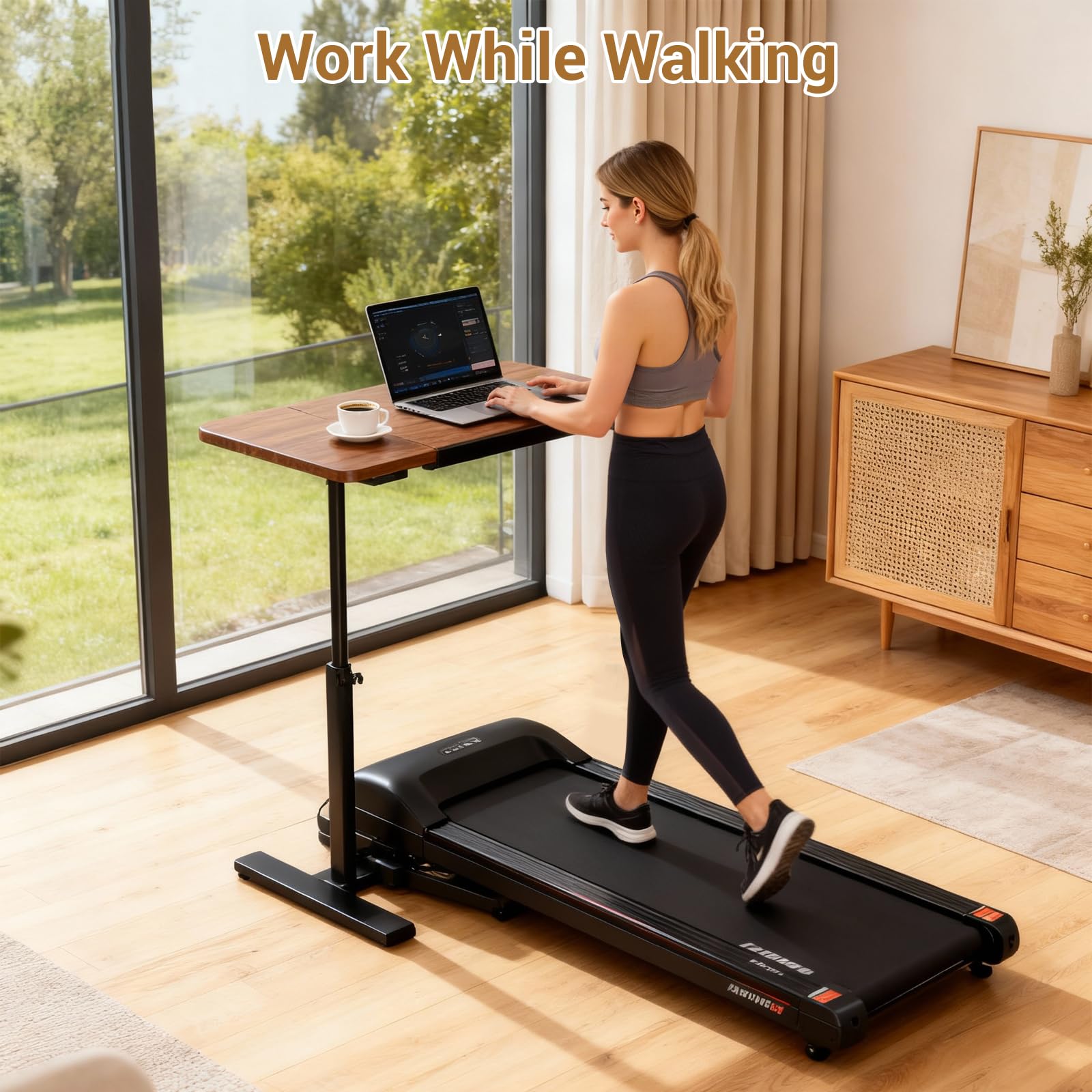 Garvee Table d’Ordinateur Portable réglable en Hauteur sur roulettes – Plateau inclinable – Compacte et Mobile – Idéale pour lit, canapé, Bureau ou hôpital – Couleur : Noir