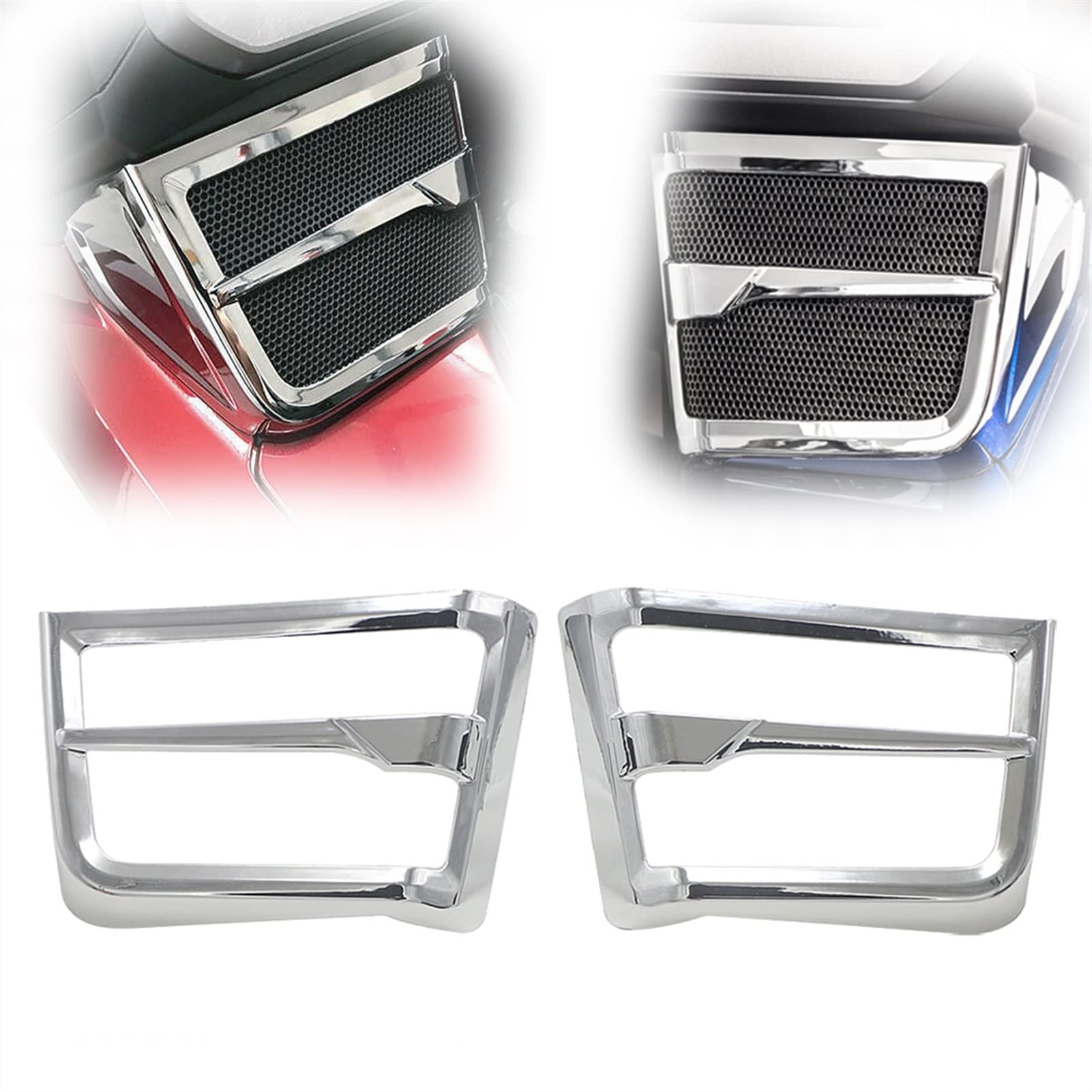 Moto Décoration pour H&Onda Goldwing 1800 F6B GL1800 2018 2019 2020 Chrome Haut-Parleur Grille Moto Accessoires