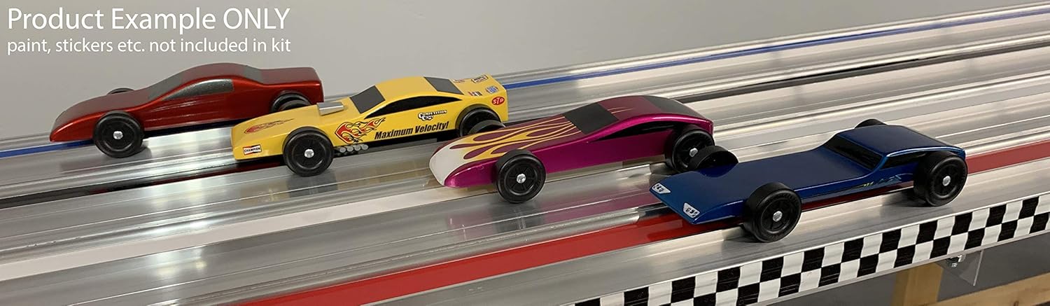Maximum Velocity Pinewood Car | Includes Shaped Body, Flex Weight & Stock Official Scout Wheels and Axles | Jaguar Car Derby Car