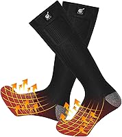Vista 15 de SNOW DEER Calcetines calefactables, calentador de pies eléctrico con batería recargable para hombres y mujeres, invierno, esquí, caza, camping