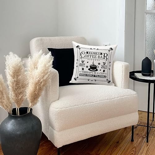 Miniatura 7 de Coffee Decor - Funda de almohada de 18 x 18 pulgadas, funda de almohada de barra de café familiar, fundas de almohada cuadradas para exteriores,