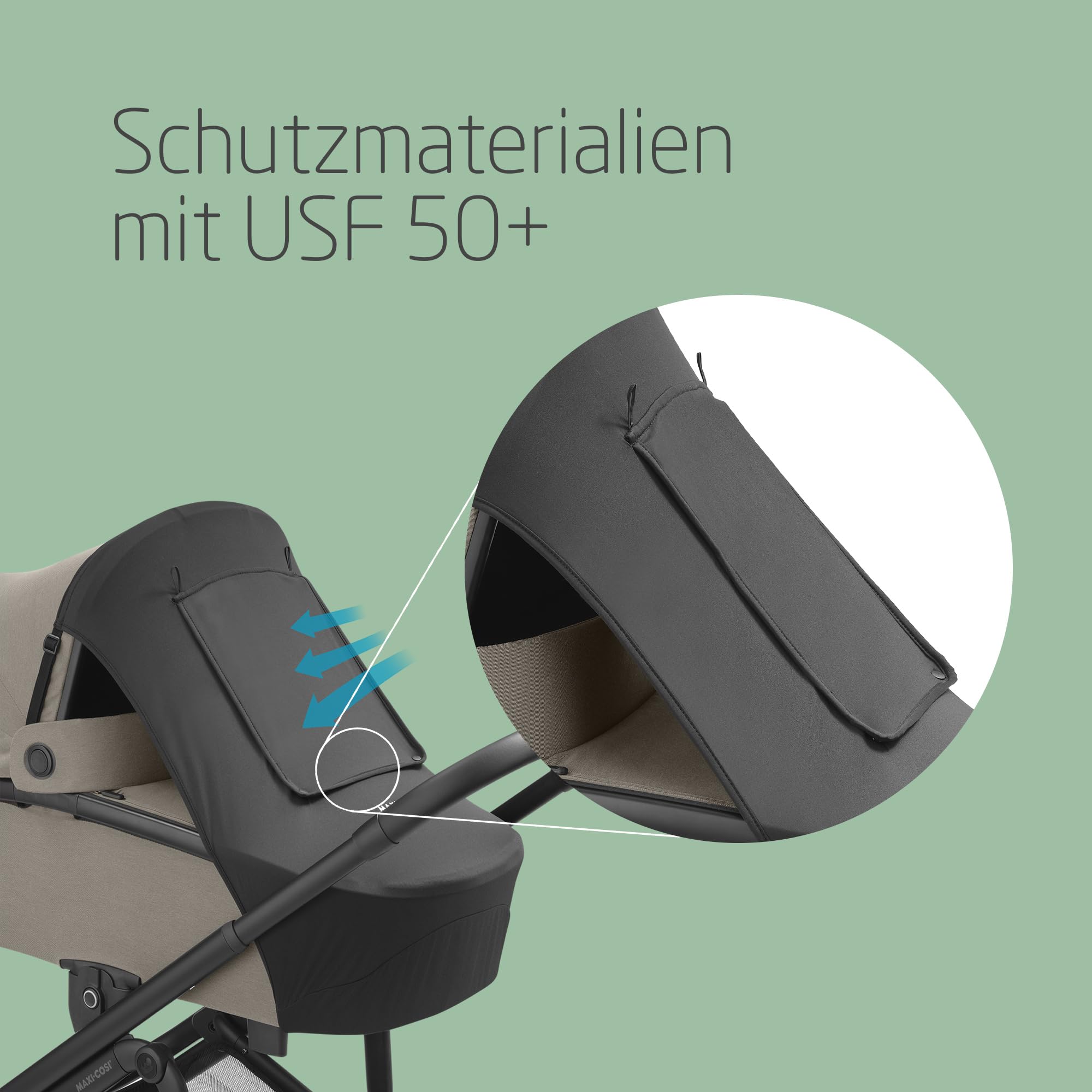 Maxi-Cosi Sonnenverdeck, USF 50+, Baby-Sonnenschutz, Schwarz