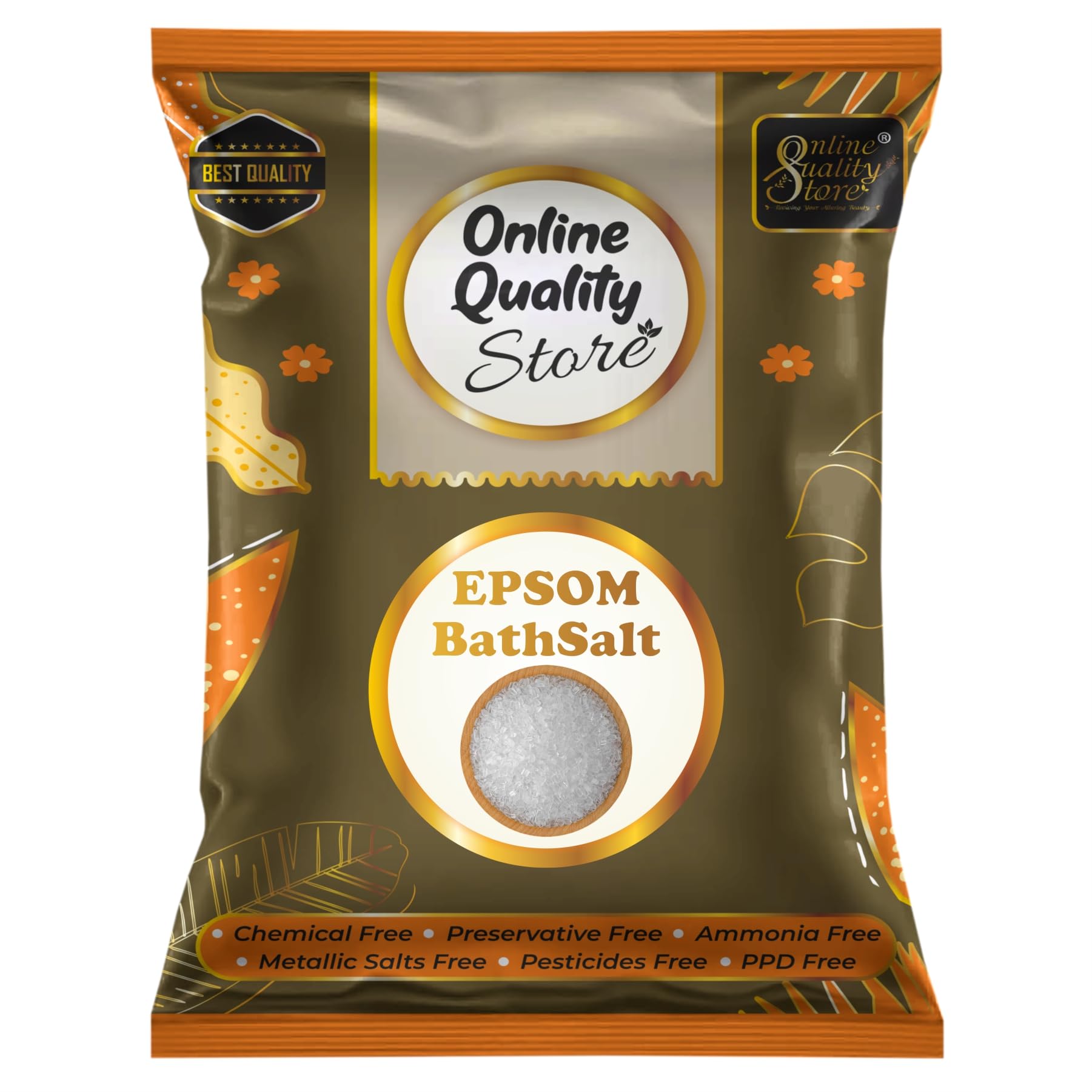 ONLINE QUALITY STORE Pure Epsom Salt (Magnesium Sulfate) - 900gm | For Muscle Relief, Foot Soak, Skin Care & Gardening-picture-15