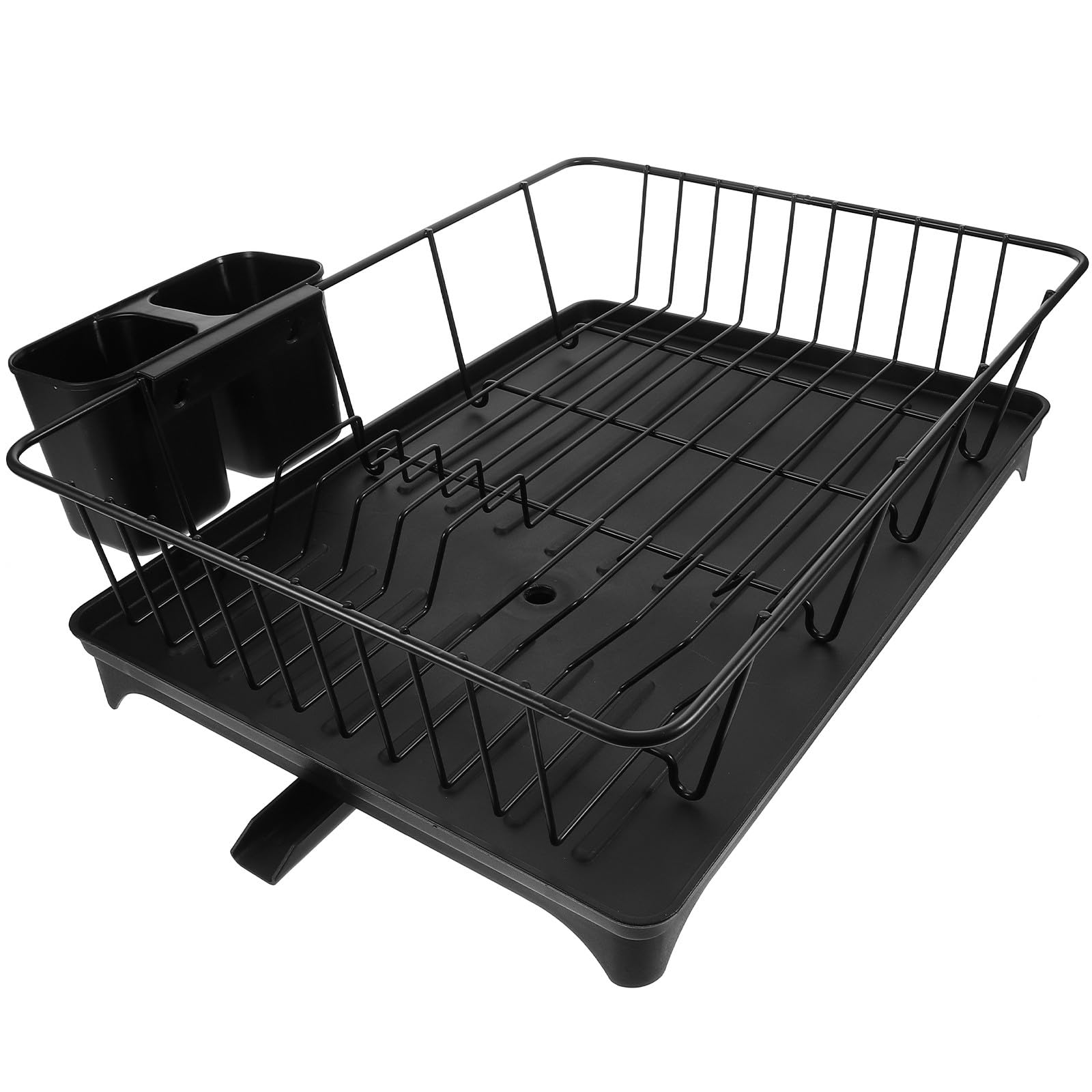 Healeved Escurridor Mantener de Gran Capacidad Platos Negro Soporte de Seca y Desagüe Automático Organizar para Cubiertos Encimera Utensilios de Cocina