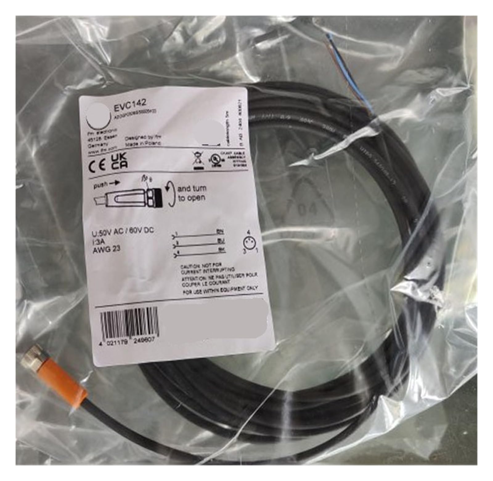 Fiche du commutateur de proximité fil de connexion capteur EVC142 anti-panne