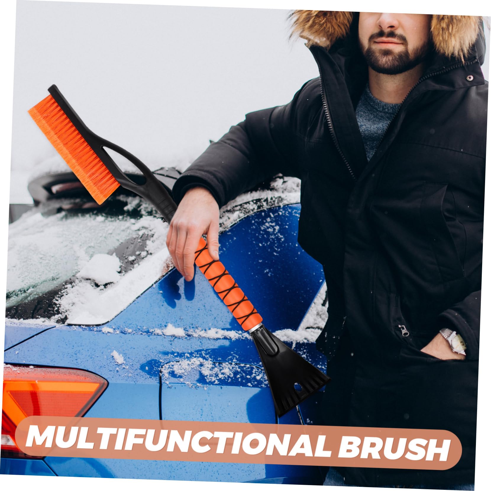 2pezzi Raschietto Estensibile per Neve e Ghiaccio per Auto Strumento Multifunzionale per Parabrezza e Finestrini Resistente e Pratico per La Rimozione della Neve e del Gelo