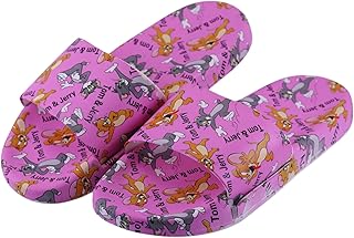 شبشب منزلي سلايد بطبعة كرتون توم وجيري، مريح وخفيف، تصميم عصري للبنات والاولاد - شوز صيفي للمنزل والحمام والبحر