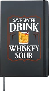 Whiskey Sour Recipe Cocktail Drink Mix Hardcover Journal, Black