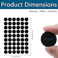 Vista 2 de Waziaqoc 216 calcomanías autoadhesivas para agujeros para tornillos (negro), 4 hojas de mesa, tapas de tornillo, tapas de PVC, a prueba de polvo