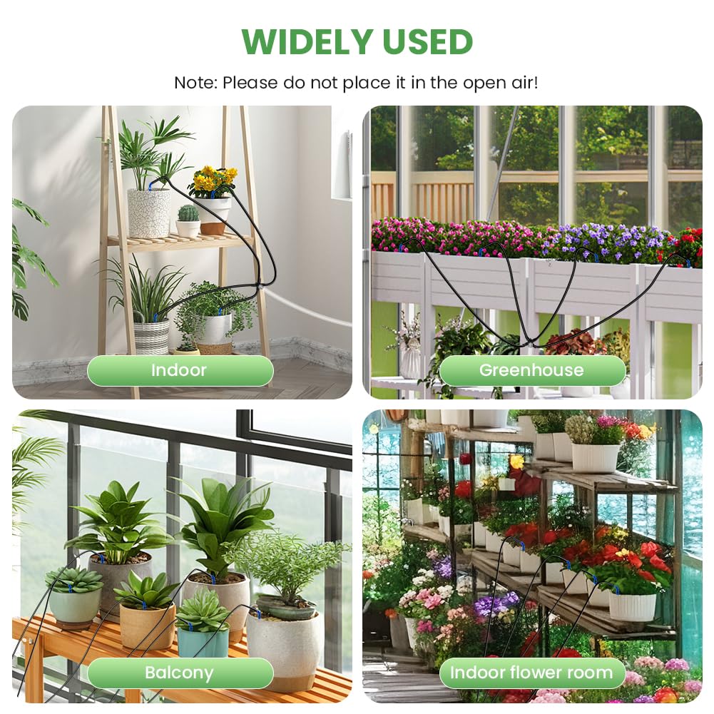 Flintronic Système d'arrosage automatique d'intérieur pour 16 plante en pot | Système D'arrosage Micro-Drip pour un Arrosage Individuel et Flexible, Alarme Eau/Batterie, Facile à Installer