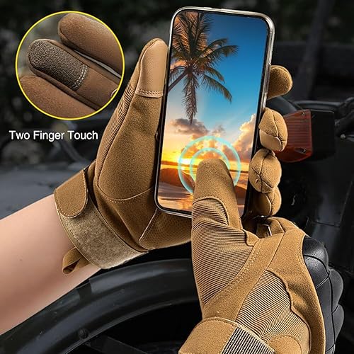 Miniatura 2 de Surakey Guantes tácticos de tiro duro para nudillos para hombres y mujeres, con dedos para pantalla táctil, protección de nudillos, para trabajo al