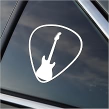 Guitar Pick Decal for Cars, Trucks, Trailers, Boats, RVs, and Golf Carts – ‘Stratocaster Guitar Pick’ by StickemAll Vinyl Decals – Weatherproof, Durable, Easy Peel and Stick, Made in USA