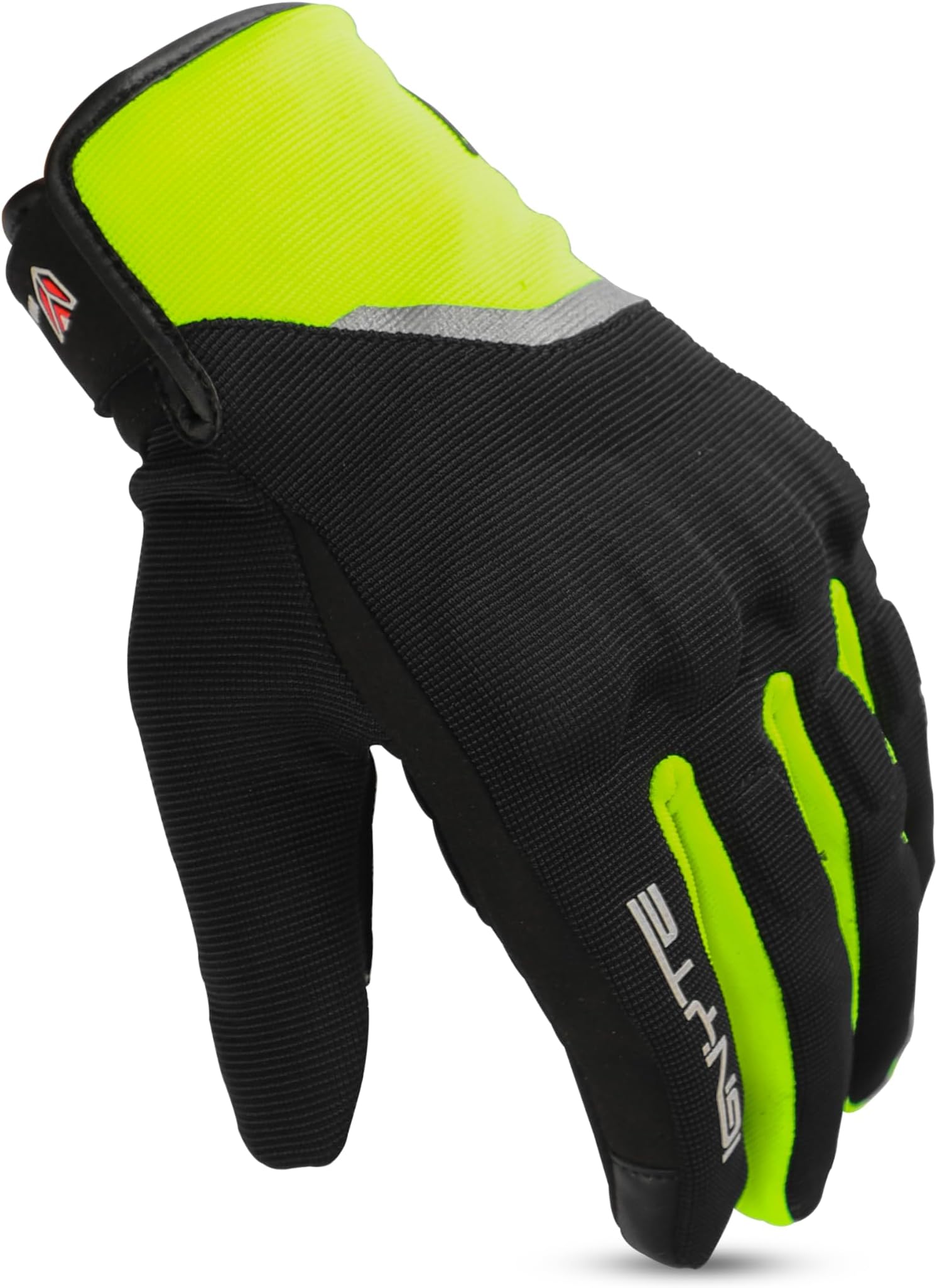 Ignyte Aqua Full Finger Waterproof Bike Riding Gloves with Touch Screen Sensitivity at Thumb and Index Finger, Protective Off-Road Motorbike Racing (L, Neon)