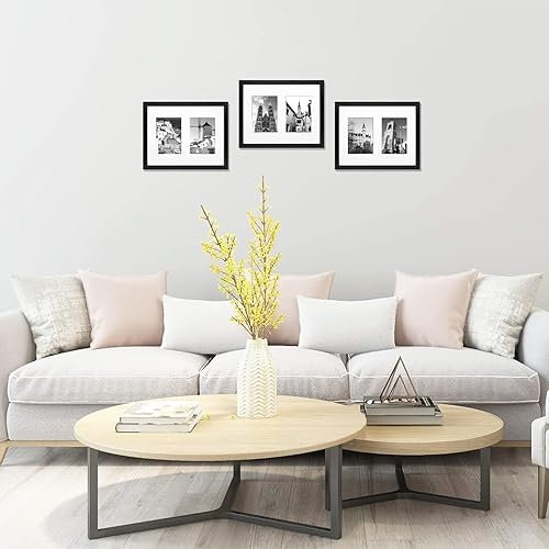 Miniatura 6 de Golden State Art, Marco de fotos de 11 x 14 pulgadas, marco de madera real con parte frontal de vidrio templado, apto para dos fotos de 5 x 7 con