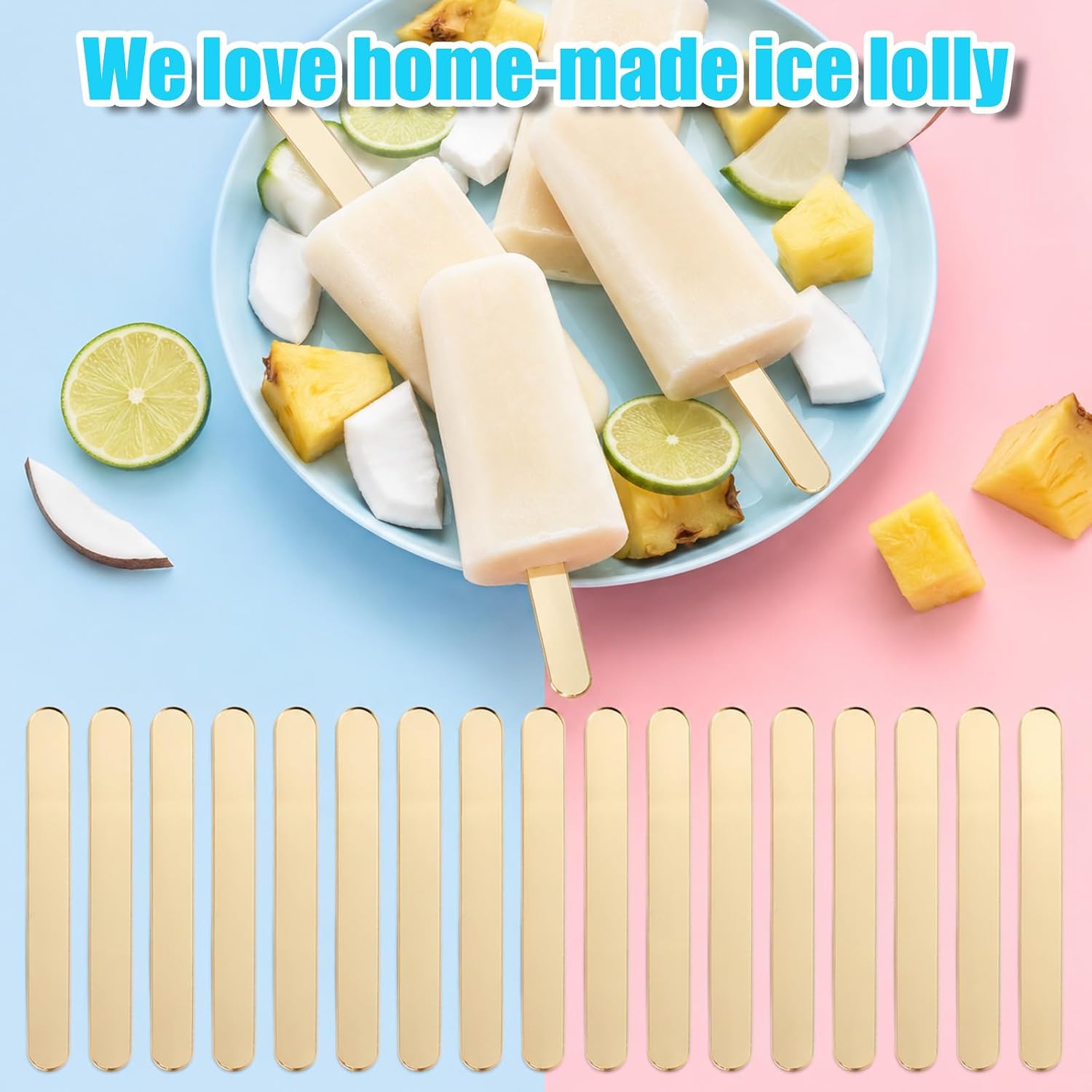 250 Gold Silver Acrylic Cakesicle Sticks Mirror Glitter Reusable DIY Craft