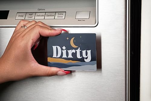 Miniatura 7 de Letrero magnético de doble cara para lavavajillas Clean Dirty - Letreros magnéticos que dicen limpiosucio - Adhesivo metálico opcional para