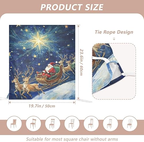 Miniatura 3 de Cartoon Merry Christmas Eve Decorative Chairs Slipcovers for Home Dining Room Decor Washable Dining Room Chair Seat Cover protectores para sillas de