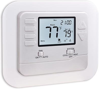 Heagstat 5-1-1 Day Programmable Thermostat and Wall Plate Cover