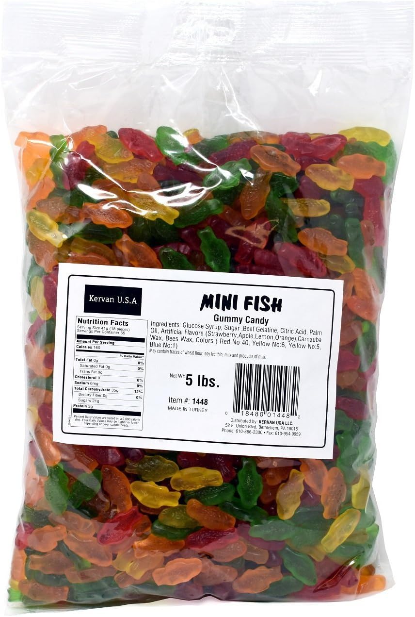 Gummy Candy Mini Fish 5lb Bulk Bag