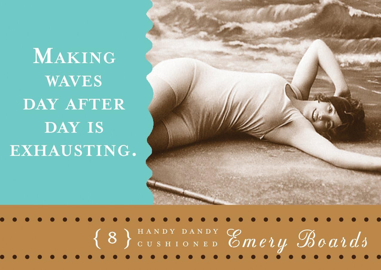 STOCKING STUFFERS - Shannon Martin FEEL GOOD Set of 16 Emery Boards Nail File - MAKING WAVES DAY AFTER DAY IS EXHAUSTING