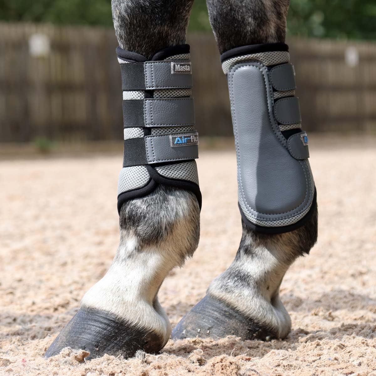 Masta Air-Flux 3D Air-Mesh Brushing Boots - Breathable & Lightweight Protection for Joints & Tendons, Set of 2 XFULL Grey โ image 1