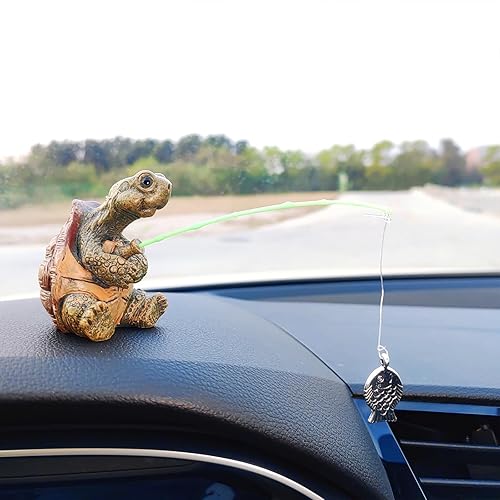 Miniatura 7 de Lindos adornos de coche de pesca para salpicadero, decoración de tablero de instrumentos de coche de peces oscilantes, divertida decoración de coche