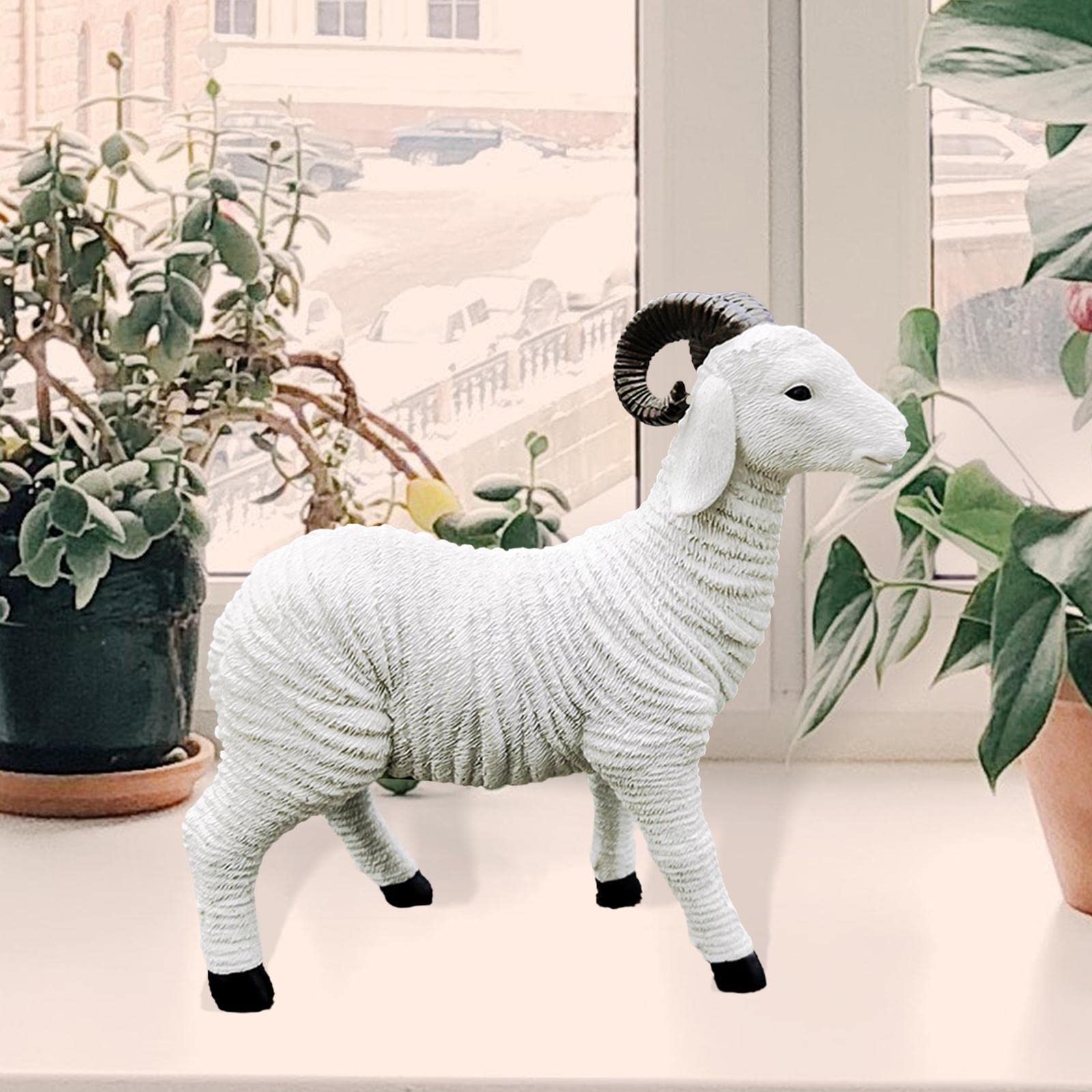 木彫り　羊　ヤギ　彫刻　オブジェ　置物　インテリア　工芸品　美術品　A2511 山羊（木彫 置物）- LABRAVA [メキシコ 民芸 フォークアート 雑貨]