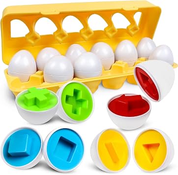 kizh Matching Eggs Color Shape Recoginition Sorter Puzzle Travel Bingo Game Easter Baskets Stuffers Montessori Learning Educational Fine Motor Skill Toy for 3 4 5 Year Old