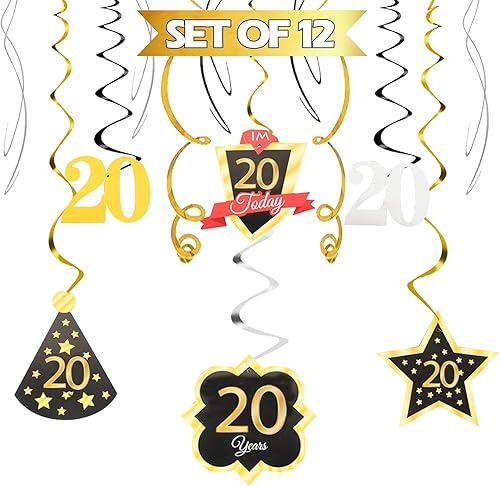 Miniatura 106 de LINGTEER Happy 65th Birthday Decorations Set - 12Pcs Black & Gold Swirls Streamer,Happy Birthday Bunting Banner,Cheers to 65 Years Old Bday Party
