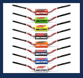 Manillar SCAR Ø 28,6mm (1 1/8”) Color - Yamaha YZ YZF - Rojo con protector blanco