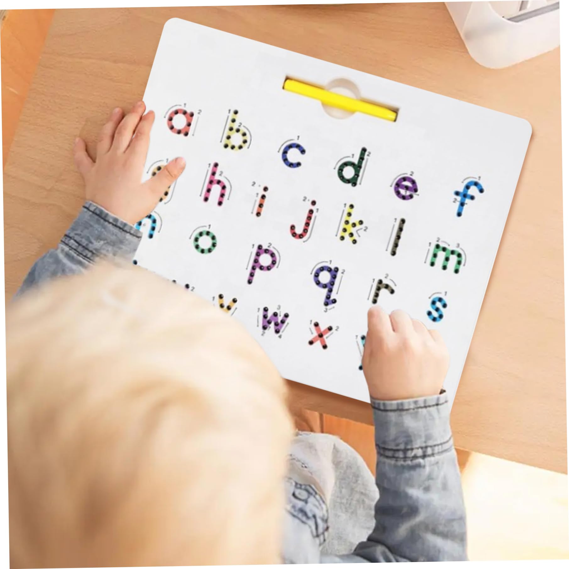 Tablero de Letras magnético Imanes del Alfabeto en mayúsculas y minúsculas de Doble Cara Orden de Trazos Letras del Alfabeto magnéticas para niños pequeños Regalos de Aprendizaje y Dibujo sensori.