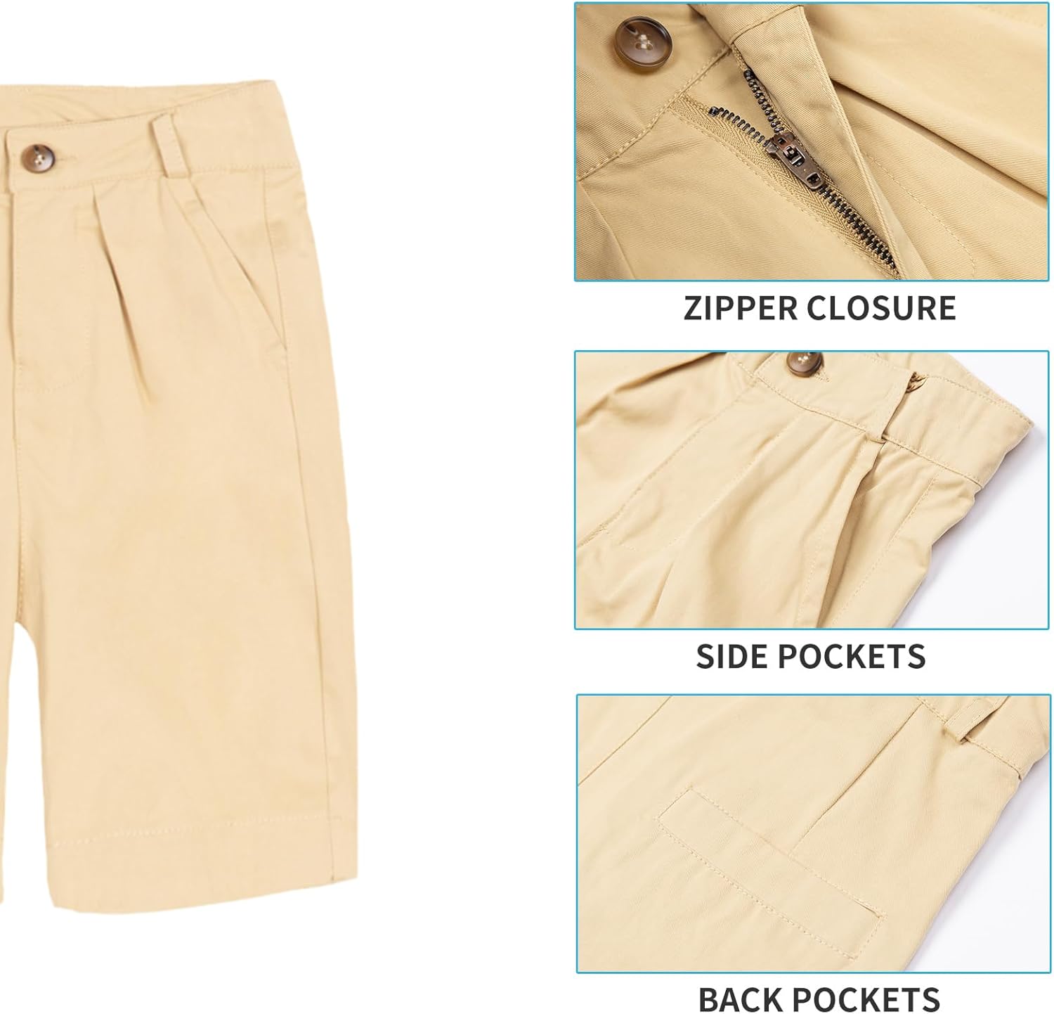 Mud Kingdom Boys Shorts School Uniform Flat Front Twill Chino Shorts 4-16 Years - Image 3