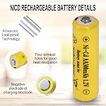 NiCd AA 300mAh 1.2v Rechargeable Batteries 10 Packs for Outdoor Solar Garden Yard Light,Pathway Lights,Solar Lantern, Clock