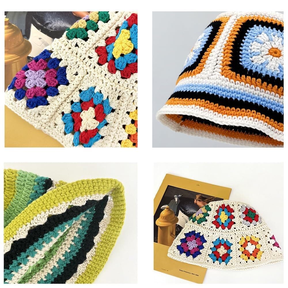 XYIYI - Sombrero De Ganchillo Para Mujer, Hecho A Mano