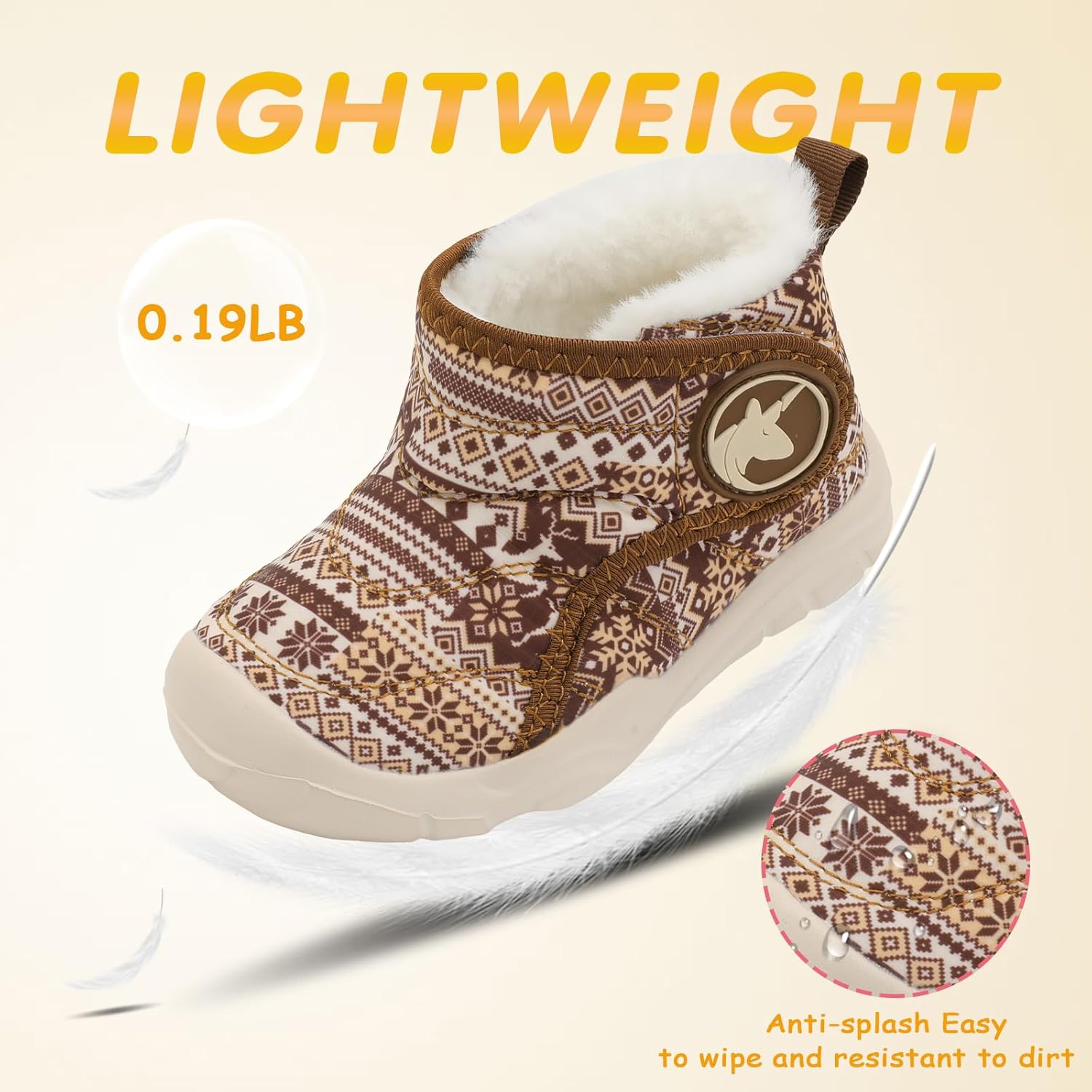 LeIsfIt Toddler Boots Girls Boys Wide Winter Boots Cozy Fleece Winter Shoes Indoor Outdoor Warm Shoes - Image 6