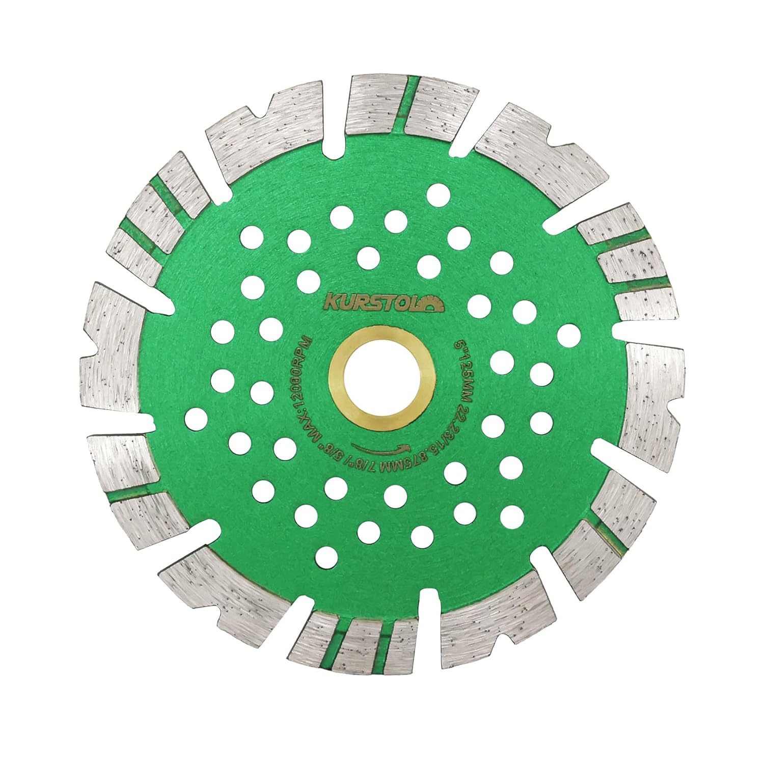 Granite Diamond Cutting Blade - 3pcs 5"/125mm Dry Concrete Cutting Disc for Reinforced Concrete Masonry Stone Quartz Angle Grinder Saw Blade with a Reducer Washer 7/8"-5/8"