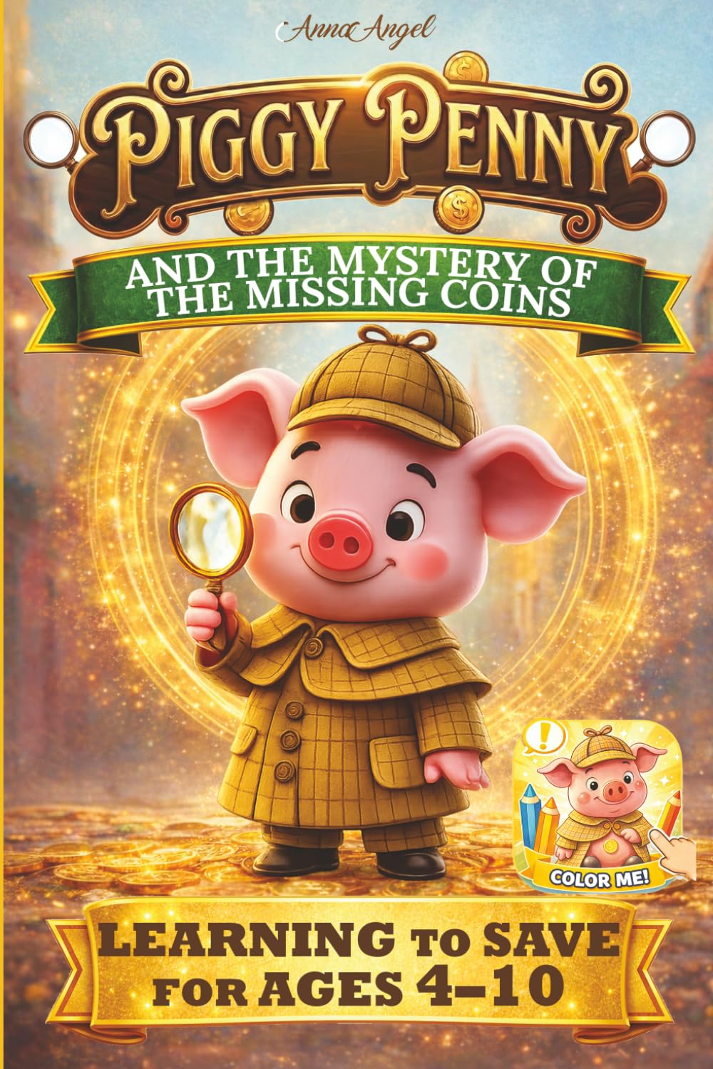 Piggy Penny and the Mystery of the Missing Coins: A Fairytale About Saving and Good Choices With black-and-white illustrations inside (Piggy Penny Coloring Books)