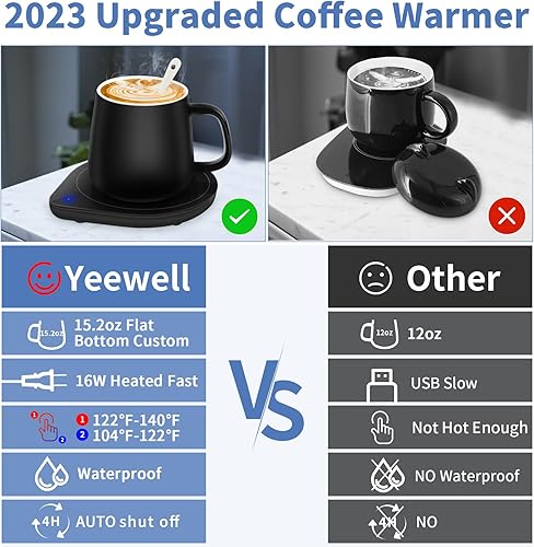 Miniatura 2 de Calentador de tazas de café con juego de tazas calentador eléctrico de tazas para hombre para escritorio y oficina, regalos para amantes del café