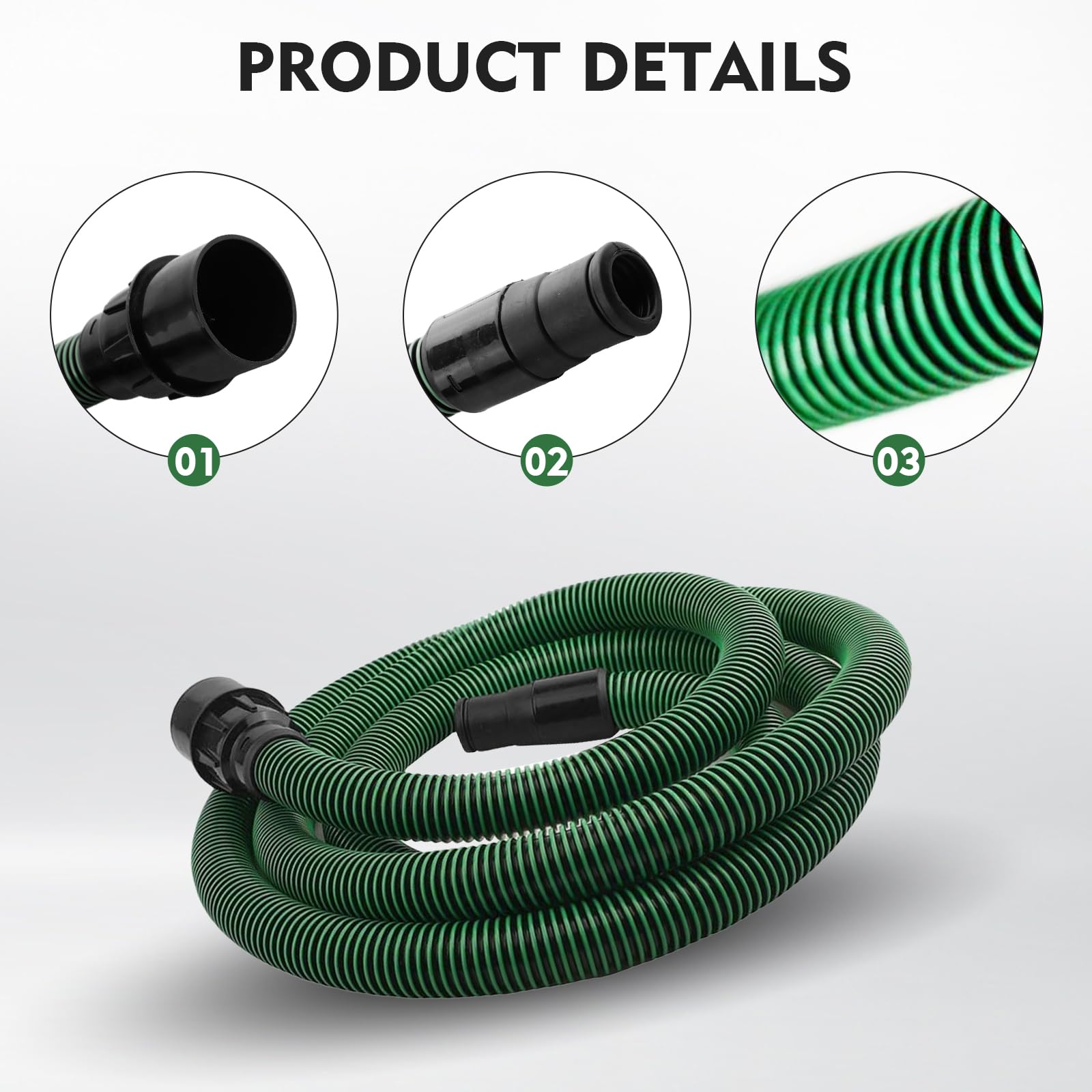 5 m Wąż Odkurzacza do Pyłu Kompatybilny z Festool CT 26/36/48, CT 15/25, CT Mini & CT Midi od 2019, D27 (Ø35 mm) Wąż do Szlifierek i Systemów Odkurzania