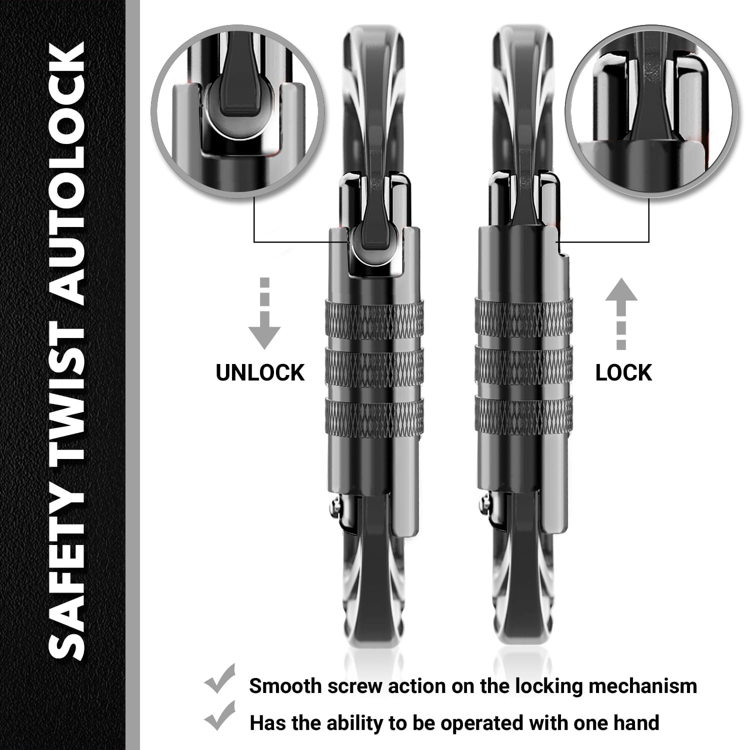 Rhino Produxs 12kN (2697 lbs) Heavy Duty Carabiner Clips image 3
