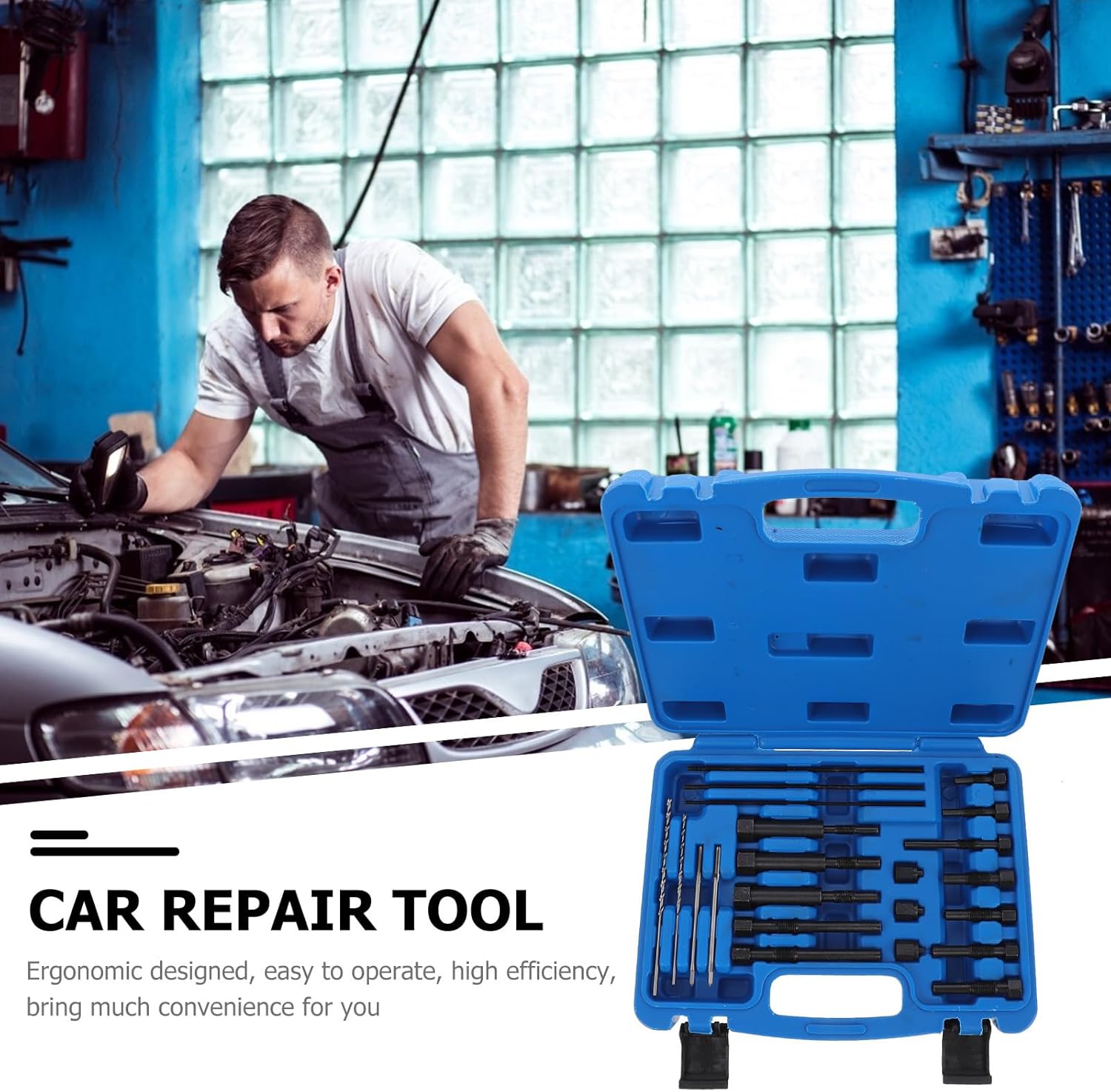 Automobile Glow Plug Puller Damaged Glow Plug Extractor Tool Kit for Car Repair with Thread Repair Function for Workshop Use