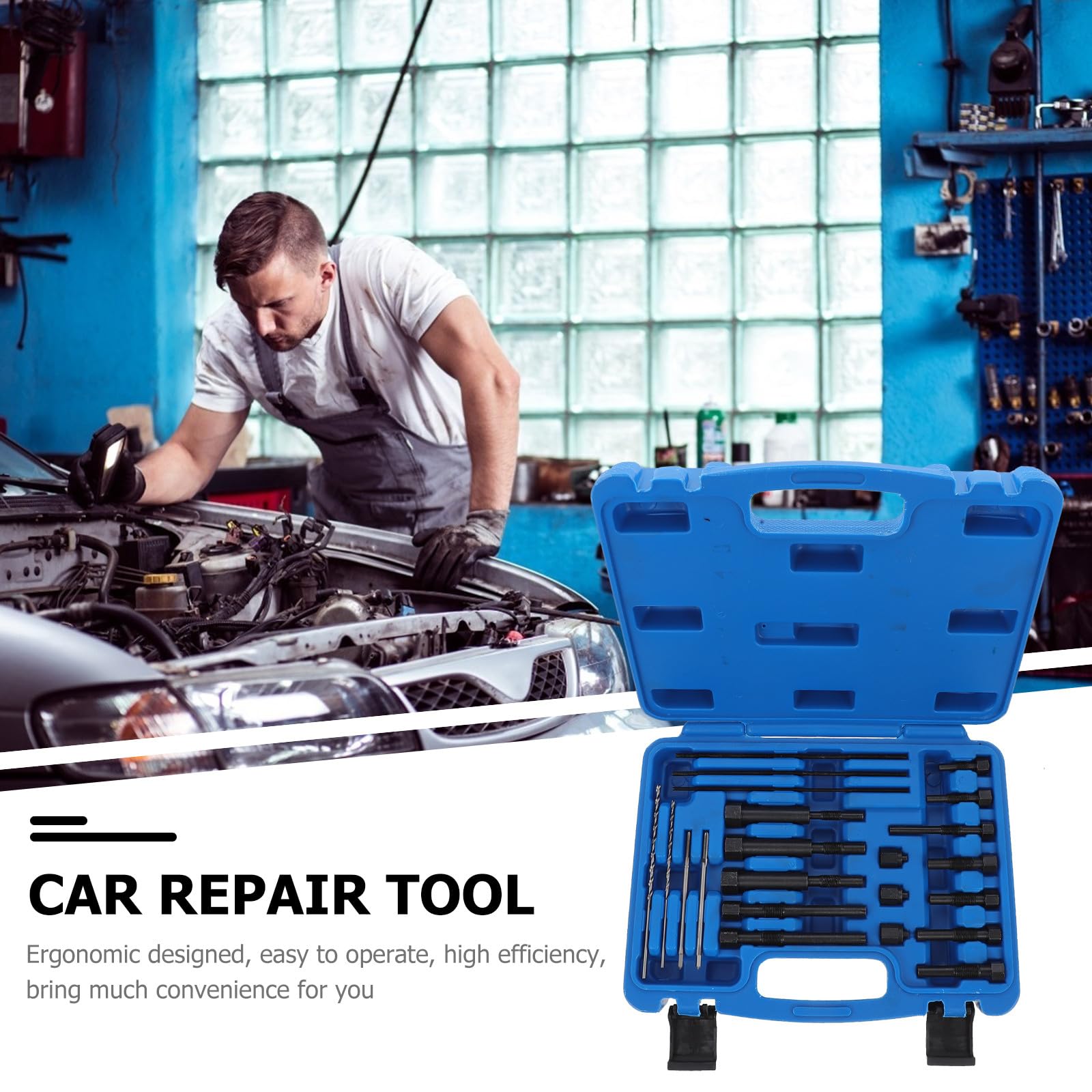 Abaodam Kit de Herramientas para Extracción de Bujías Incandescentes Dañadas, Reparación de Roscas, para Automóviles, Diseño Ergonómico y Alta Eficiencia, Accesorio Automotor Profesional