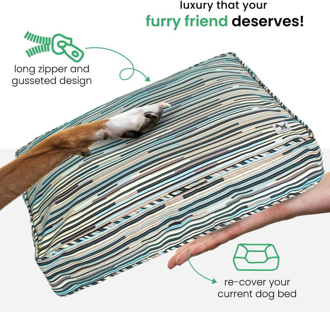 Molly Mutt I Don't Like Mondays Dog Bed Duvet Cover, 100% Cotton Canvas Cover for Dog, Puppy, or Cat Bed, Durable, Washable, and Free of Harmful Chemicals, Medium/Large, 27"x36"x5"
