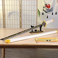 Vista 2 de TOY PLAYER Juego de construcción de espada de demonio, espada de Agatsuma Zenitsu con vaina y soporte - Compatible con conjuntos de Lego