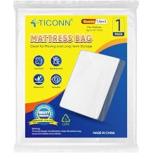 TICONN 1PK Plastic Mattress Bags for Moving, Waterproof Mattress Cover